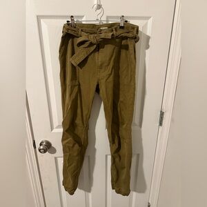 Faherty Olive Green Tie-Waist Pants